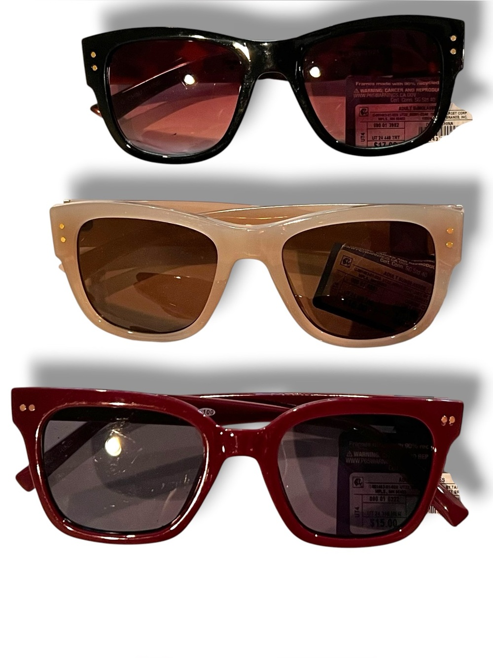 Set Of 3 Sunglasses Taupe Purple Animal Print Pairs NEW W Tags Universal Thread
